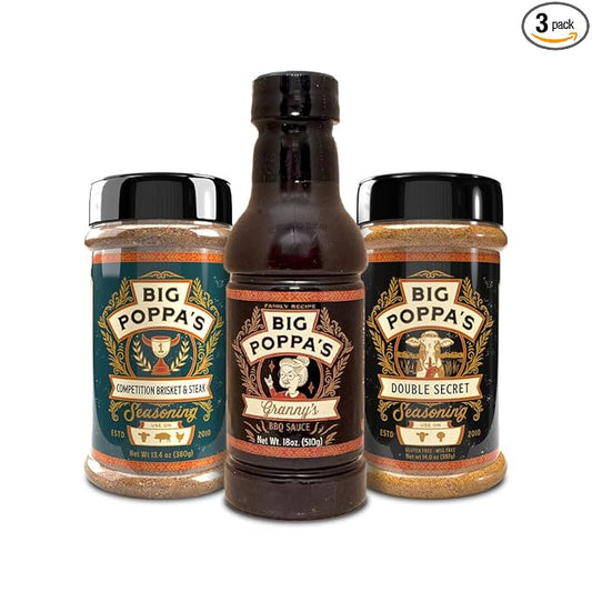 Big Poppa's Steak Bundle – Irresistible BBQ Set Featuring Steak Seasoning, BBQ Rub & Sauce