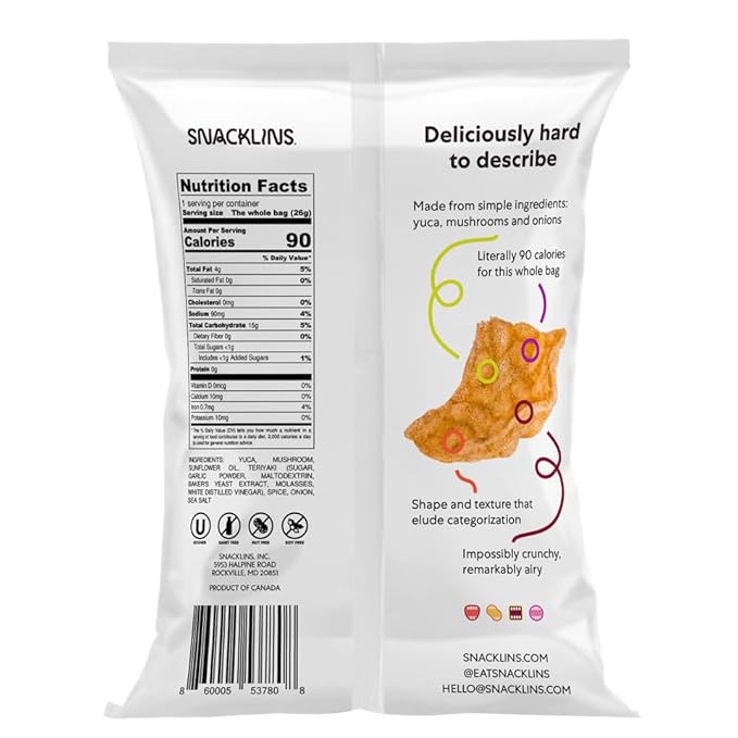 SNACKLINS Plant Based Crisps TERIYAKI - Gluten Free, Grain Free, 100% Kosher, Vegan Healthy Snacks