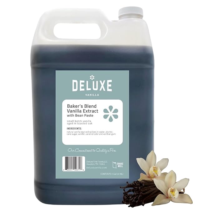 Deluxe Vanilla Vanilla Bean Paste Bulk 128 oz, Bakers Blend Vanilla Extract with Vanilla Bean Paste