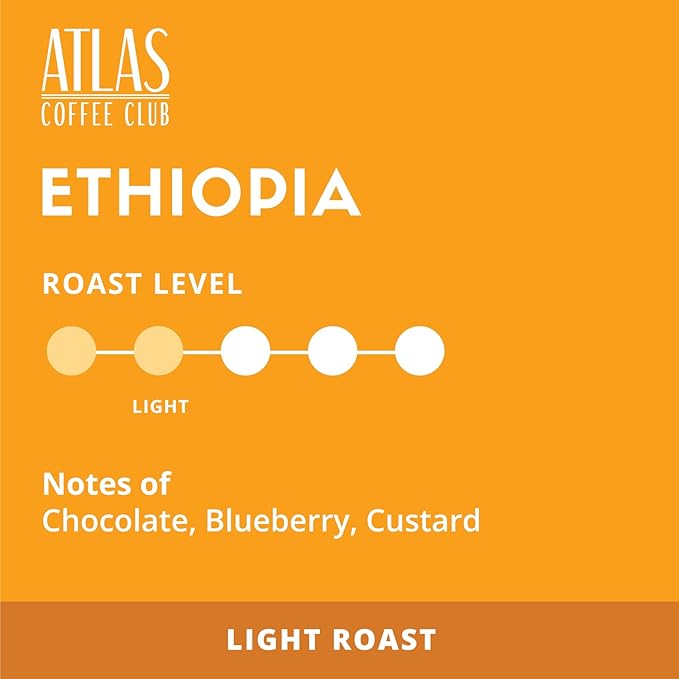 Atlas Coffee Club Coffee Pods – Light Roast, Single-Origin Ethiopia, 24 Count – Compatible with