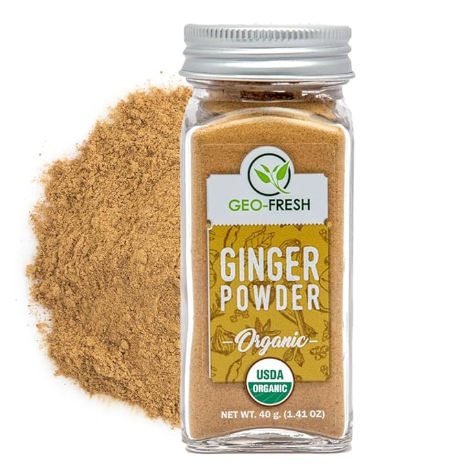 Geo-Fresh Organic Ginger Powder 1.4 oz - Ground Ginger Powder Organic Raw - USDA Certified