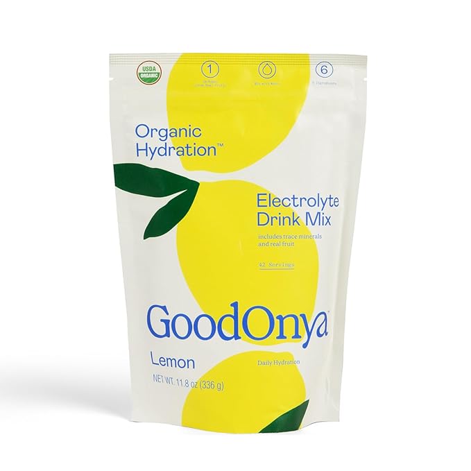 GOODONYA Organic Hydration Electrolyte Drink Mix, Certified Organic Hydration Powder, Non-GMO