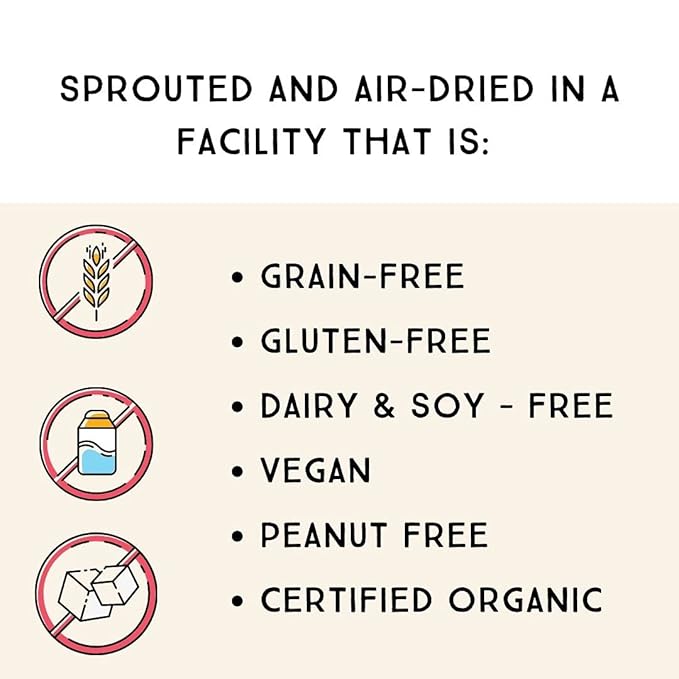 Lark Ellen Farm Unsalted Organic Raw Cashews, Sprouted, Air-Dried, Gluten-Free, Non-GMO, Vegan