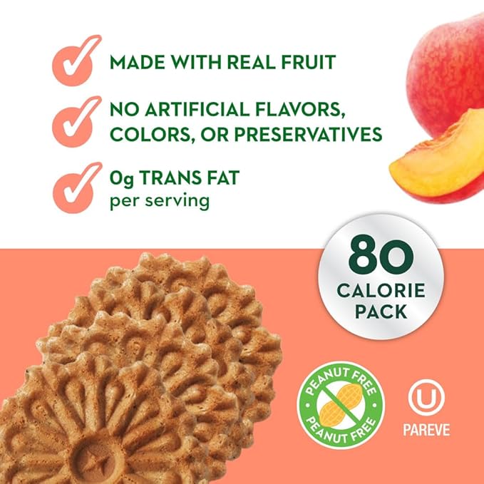 Reko Tea Fusions Waffle Cookies, White Tea & Peach - Individually Wrapped Single Serve Snack Packs