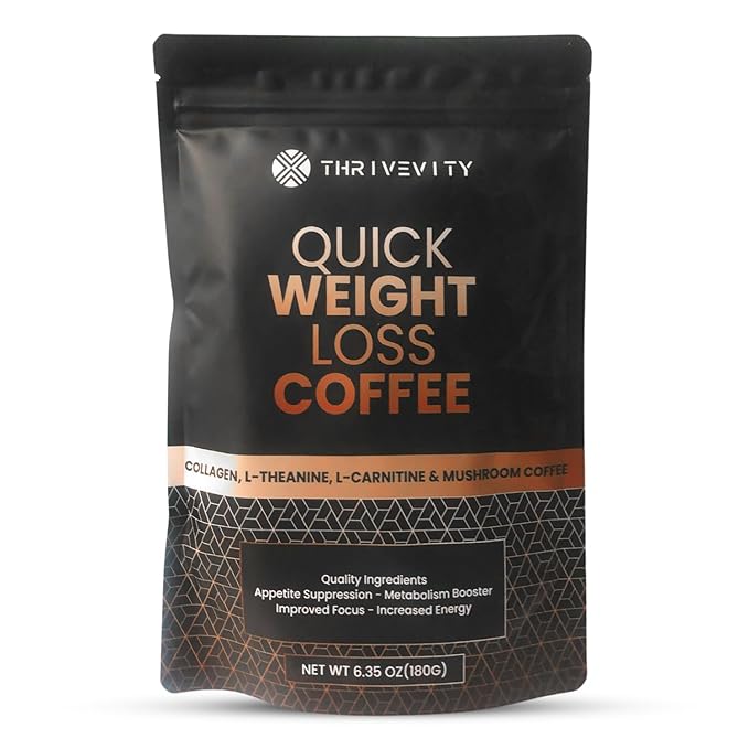 Thrivevity™ Instant Mushroom Coffee with Lion’s Mane, Reishi, Collagen, L-Carnitine, L-Theanine &