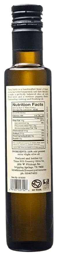 Texas Hill Country Olive Co Terra Verde Extra Virgin Olive Oil - Cold Pressed EVOO Gourmet Olive