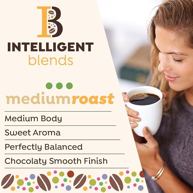Intelligent Blends Medium Dark Roast Coffee Pods, 100 ct, Recyclable Single Serve Pods – 100%