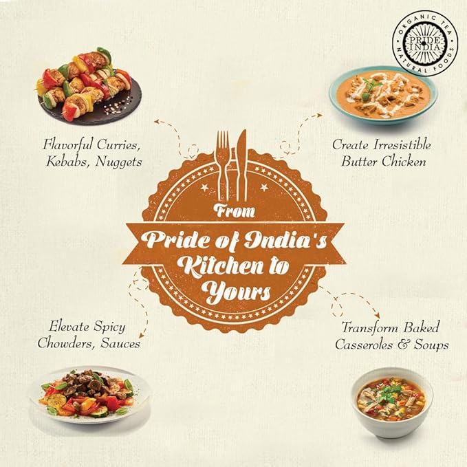 Pride of India | Butter Chicken Kebab Seasoning Marination Spice 1.7 oz (48 gm) Small Dual Sifter