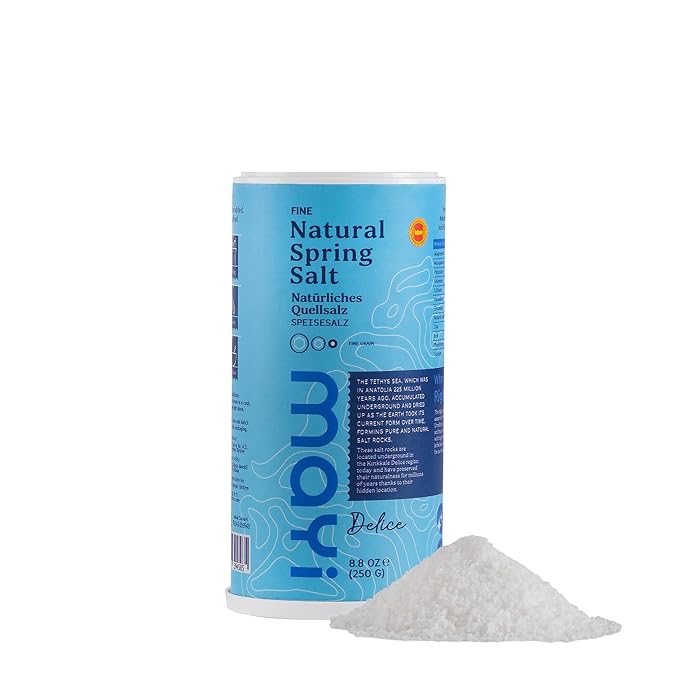 MAYİ Ancient Natural Spring Fine Ground Salt Shaker 8.8 oz - Hand-Harvested, Kosher