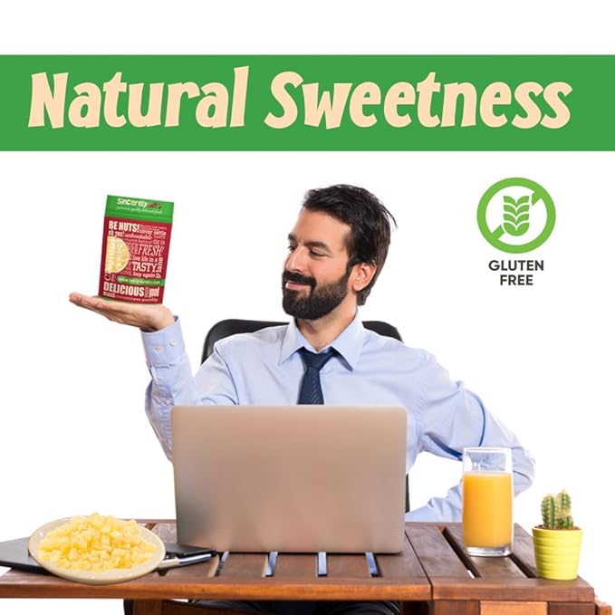 Sincerely Nuts Diced Pineapple (2 LB)-The Perfect Healthy Snack - Vegan, Gluten-Free and Kosher