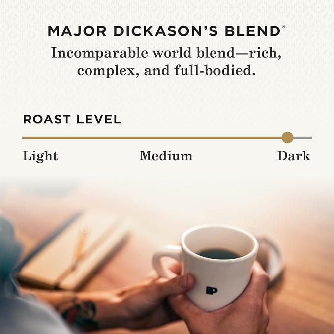 Peet's Coffee, Dark Roast Single Serve Coffee Pods - Major Dickason's Blend 10 Count (1 Box of 10