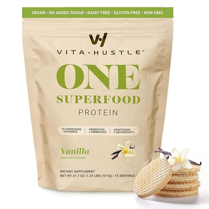 VitaHustle ONE Meal Replacement Shake - Plant Based Protein Powder by Kevin Hart - Vegan, Meal