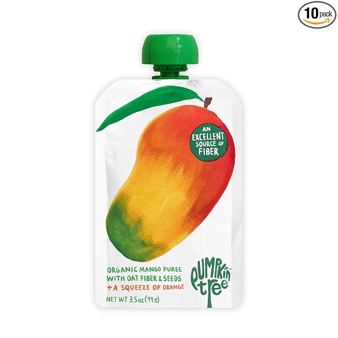 Pumpkin Tree Organics Fruit Snack Packet + Fiber + a Squeeze of Orange, 3.5 Ounce (Pack of 10)