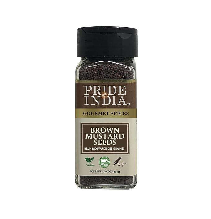 Pride of India – Brown Mustard Seed Whole – Gourmet Indian Spice – Hot & Spicy Flavor – Ideal