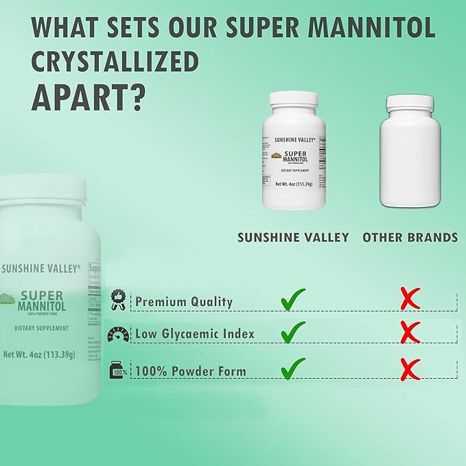 Sunshine Valley® Super Mannitol Powder, Natural & Healthy Artificial Sweetener, Ultra-Pure Sugar