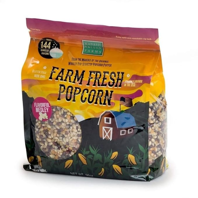 Wabash Valley Farms Popcorn Kernels - Flavorful Medley Kernels, Multi Colored Popcorn Kernels