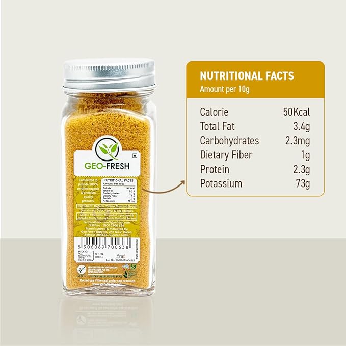 Geo-Fresh Organic Yellow Mustard Powder 1.76 oz - Dry Mustard Powder for Cooking - Ground Yellow