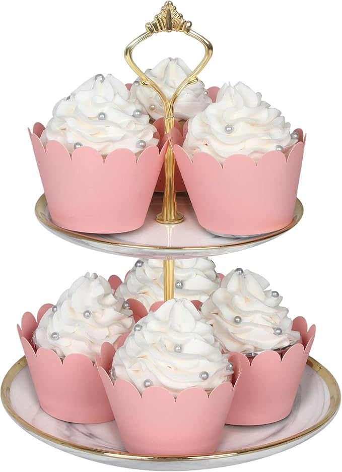 KPOSIYA Set of 100 Artistic Bake Cake Cups Filigree Little Vine Lace Laser Cut Cupcake Wrapper