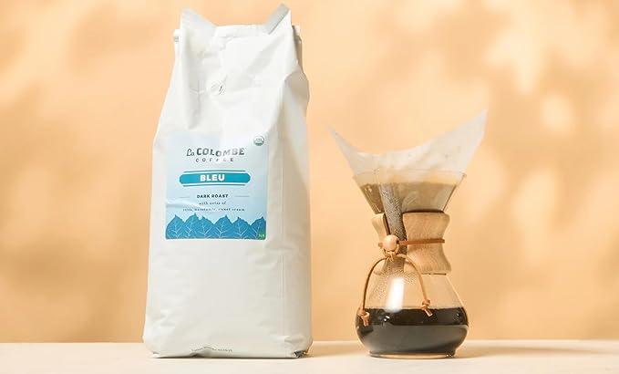 La Colombe Bleu Organic Dark Roast Whole Bean Coffee - Notes of Cocoa, Macadamia & Sweet Cream, 5
