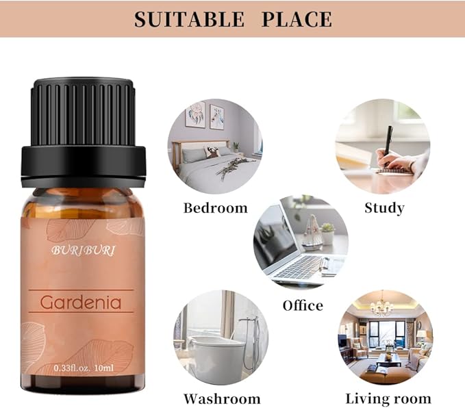 BURIBURI Gardenia Essential Oil, 100% Pure Gardenia Fragrance Oil, Fragrance Oil Essential Oils