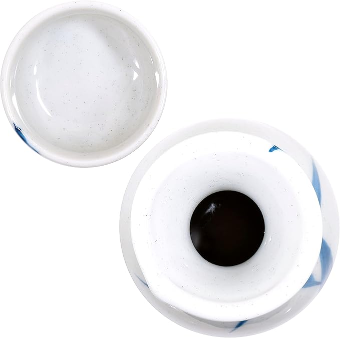 Product of Gifu Japan Japanese Sake Set, 1 Tokkuri Bottle Carafe and 4 Ochoko Cups Ceramic Sake