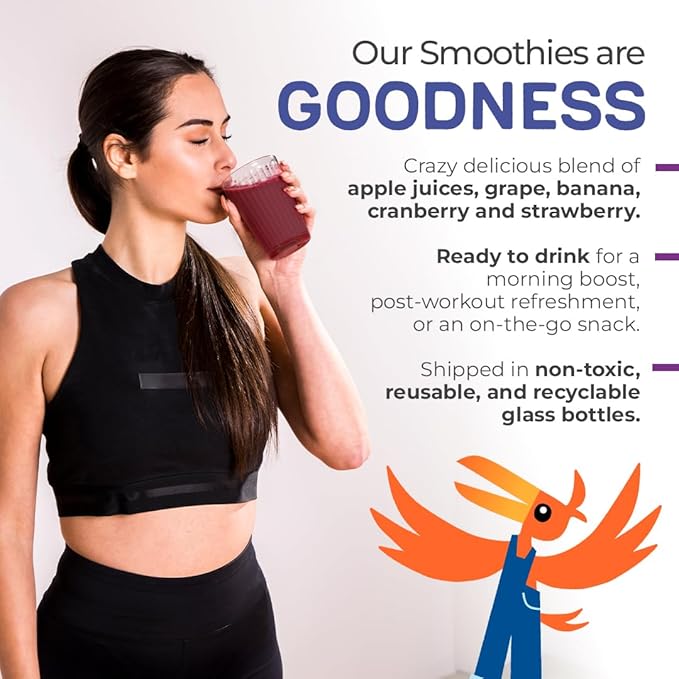 Odwalla Berries Smoothie - Fruit Smoothie Mix Ready to Drink - Juice Blend, No Added Sugar, No