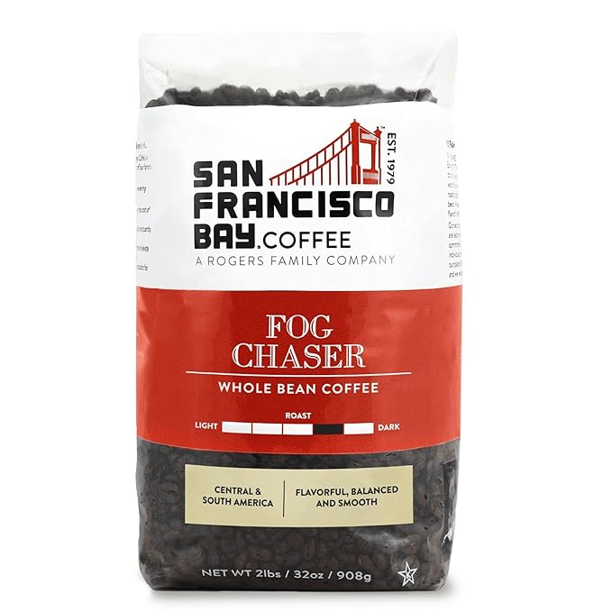 San Francisco Bay Coffee - Medium-Dark Roast Whole Bean Coffee - Fog Chaser (2 lb bag)