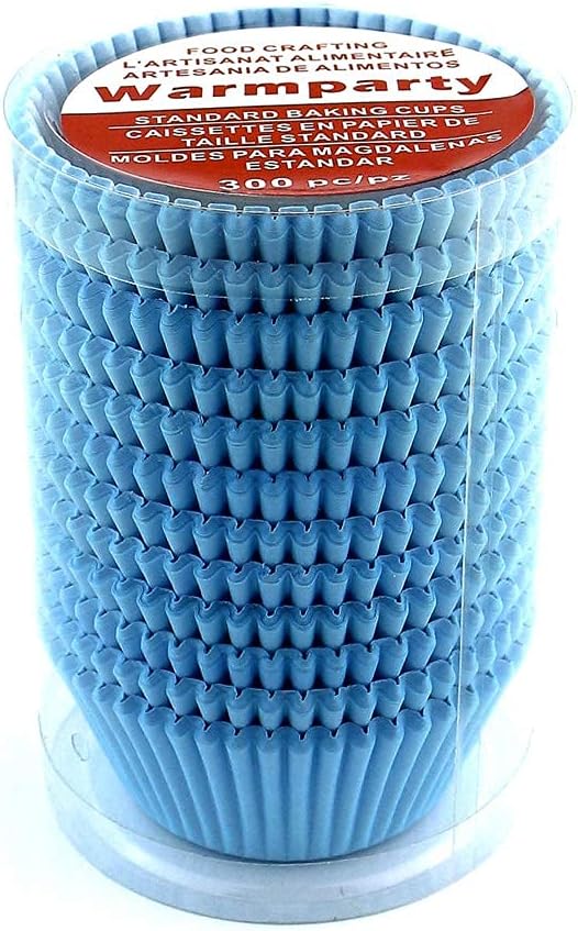Blue Baking Cups Cupcake Liners Wrappers Paper Muffin Standard Sized 300 Count