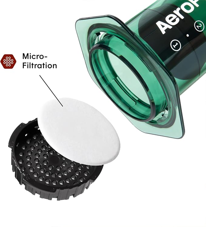 AeroPress Clear Green Coffee Press – 3 In 1 Brew Method Combines French Press, Espresso-style, Full