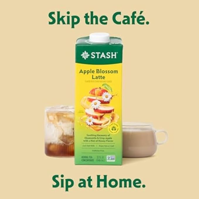STASH Apple Blossom Latte Concentrate - Barista Style Caffeinated Latte Tea Beverage - Crafted in