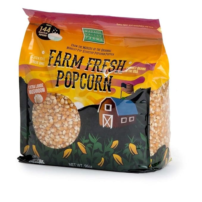 Extra Large Mushroom Popcorn Kernels - 6 lb of Large Mushroom Shaped Popcorn Kernels for Popping