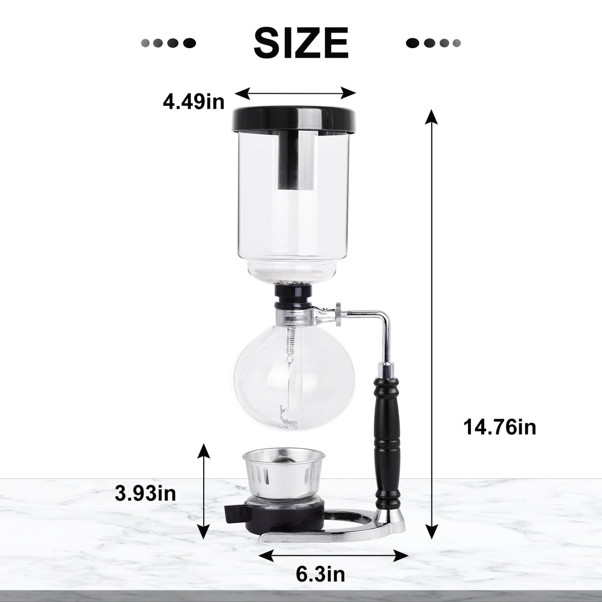 YUCHENGTECH Siphon Syphon Coffee Maker Tabletop Glass Siphon Pot Glass Technica Siphon Vacuum