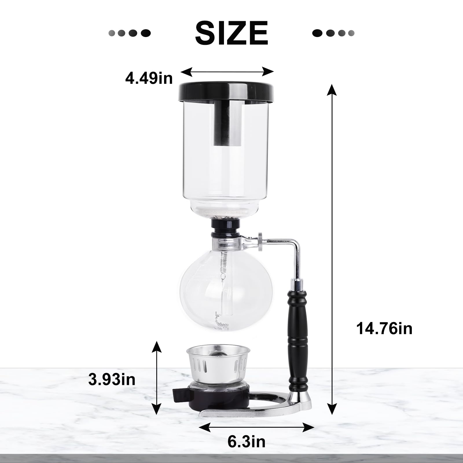 YUCHENGTECH Siphon Syphon Coffee Maker Tabletop Glass Siphon Pot Glass Technica Siphon Vacuum