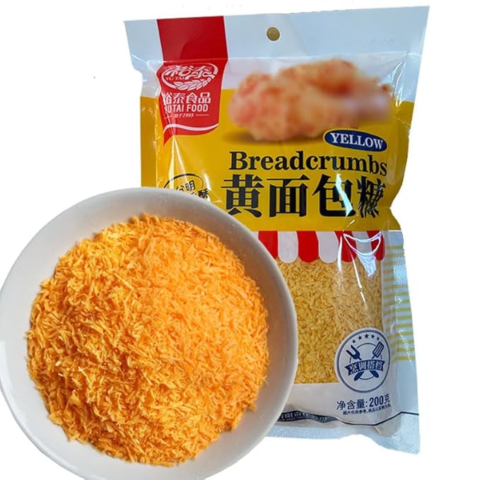 Bread Crumbs 7.05oz/200g,yellow bread crumbs plain for Breading, Frying, Baking 竊?Baked Pasta