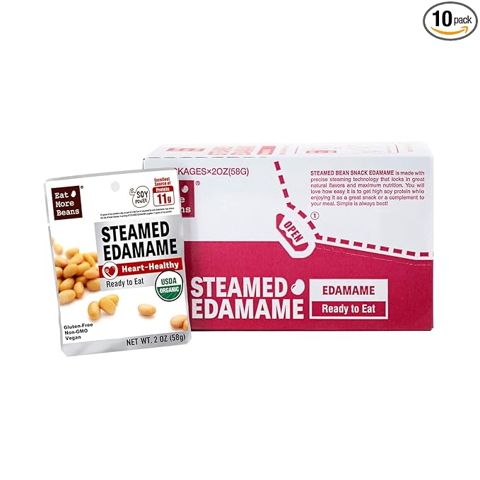 Steamed Bean Snack Series - STEAMED EDAMAME (Water, Organic Soybeans, Sea Salt, Organic Rice