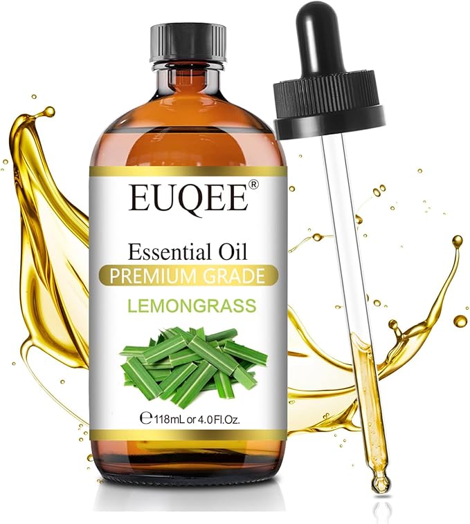 Lemongrass Essential Oil 118ml Premium Lemongrass Oil with Glass Dropper, Great for Diffuser