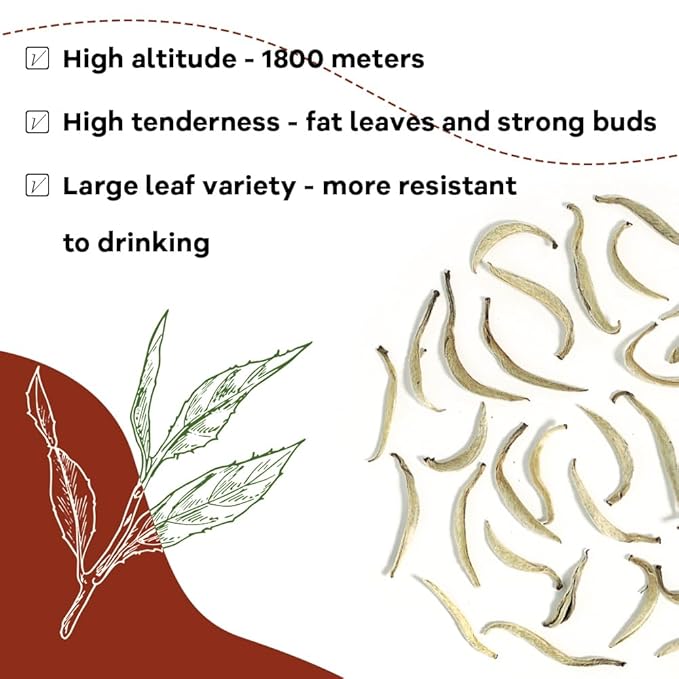 LWXLJMJZC-2.8oz/80g Silver Needle White Tea | Chinese Silver Tips Loose Leaf Tea | Yunnan Yin Zhen