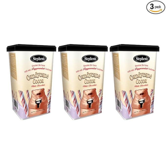 Stephen's Gourmet Hot Cocoa, Candycane Cocoa White, 14 OZ (Pack of 3)