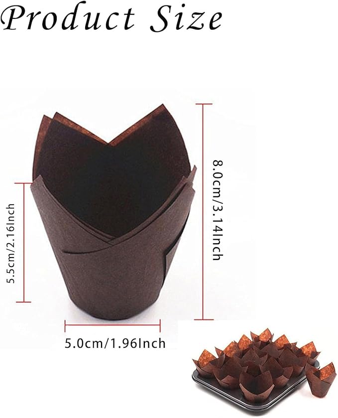 200 Pcs Tulip Cupcake Liners Cupcake Wraps for Wedding and Parties Christmas Muffin Tin Liners for