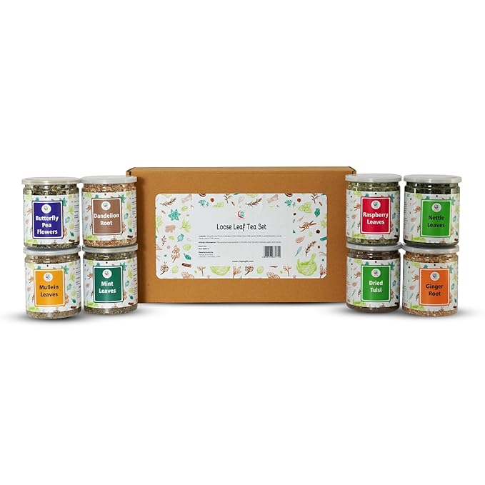 Loose Leaf Tea Set | Upto 450 Servings | Set of 8 teas for Wellness and Flavor Enthusiasts |