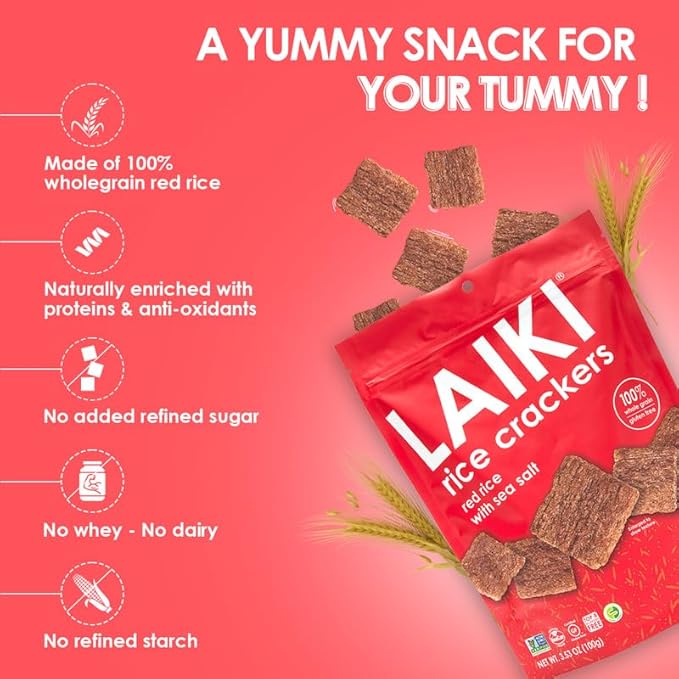 Rice Crackers - Gluten Free Snacks - Deliciously Light and Airy Crunch - Allergen-Friendly, Vegan