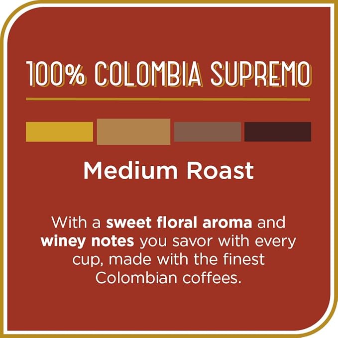 Don Francisco's Colombia Supremo Whole Bean Coffee, Medium Roast ??100% Arabica,20 oz Bag, Premium