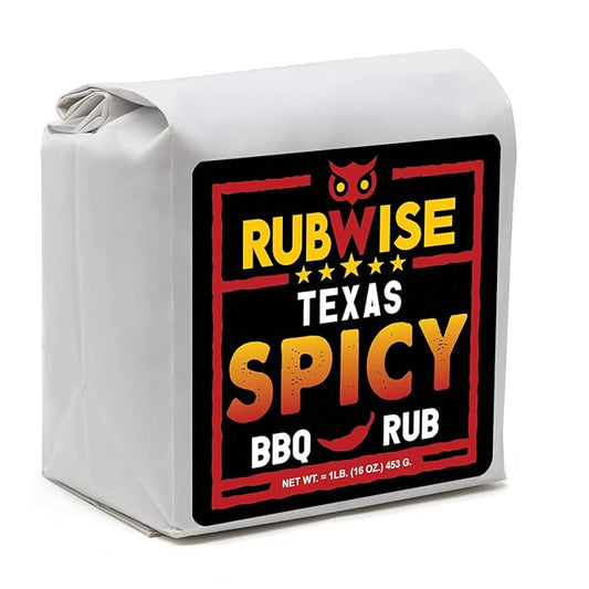 RubWise Texas Style Spicy BBQ Brisket Rub (1 lb) No MSG | Dry Spice Blend Seasonings for Smoking