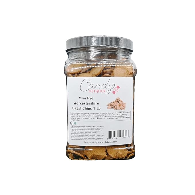 Candy Retailer Mini Rye Worcestershire Bagel Chips 1 Lb