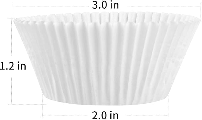 Caperci Standard White Cupcake Liners 500 Count, No Smell, Food Grade & Grease-Proof Baking Cups