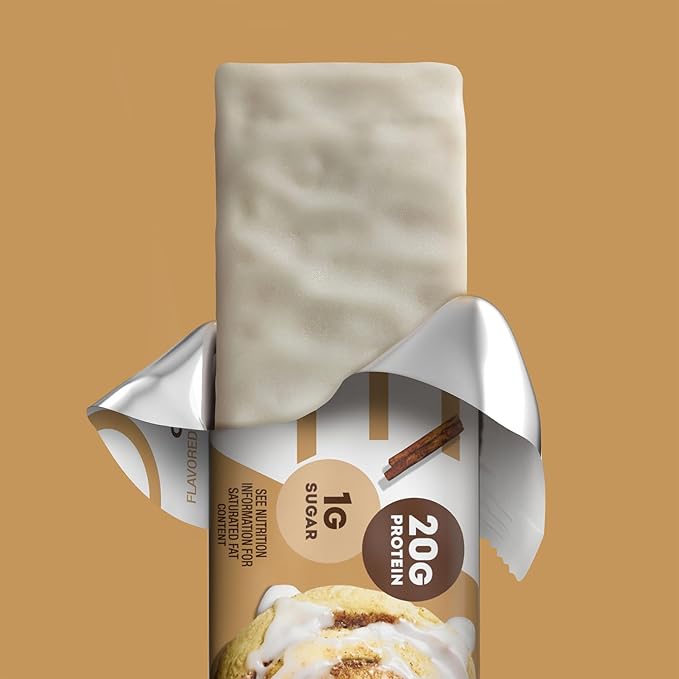 ONE Protein Bars, Cinnamon Roll, Gluten Free with 20g Protein and 1g Sugar, Pantry Staples, 2.12 oz