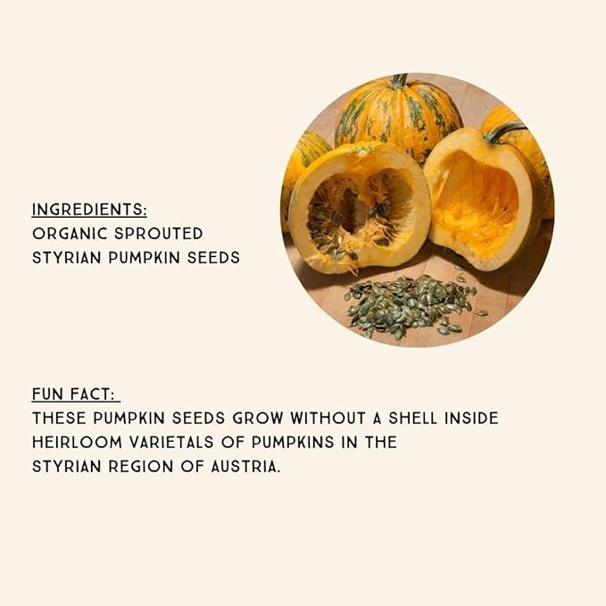 Lark Ellen Farm Sprouted Organic Pumpkin Seeds, Unsalted Raw Pumpkin Seeds Organic, Pepitas, Vegan
