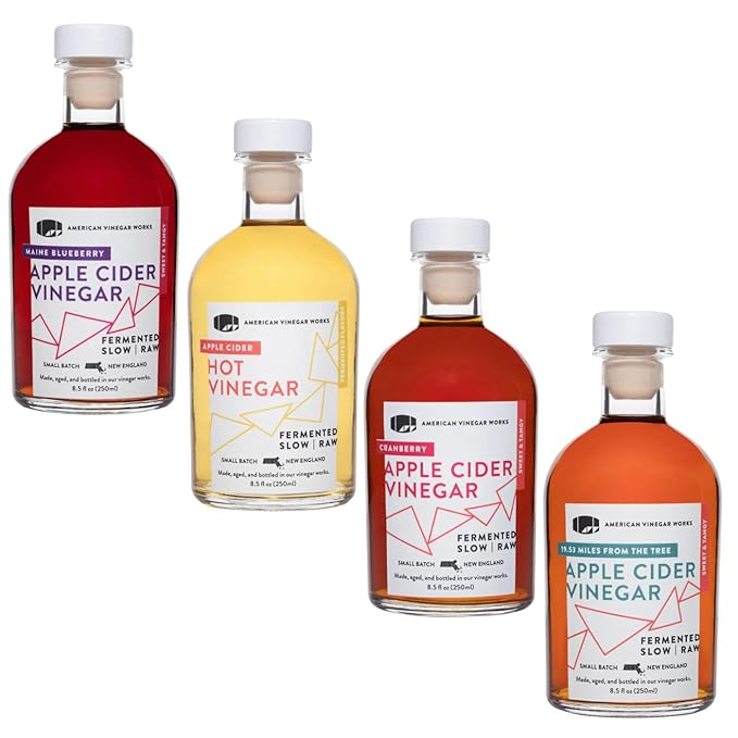 American Vinegar Works - Cider Lovers Vinegar - Includes Apple, Cranberry Apple, Hot Apple, and