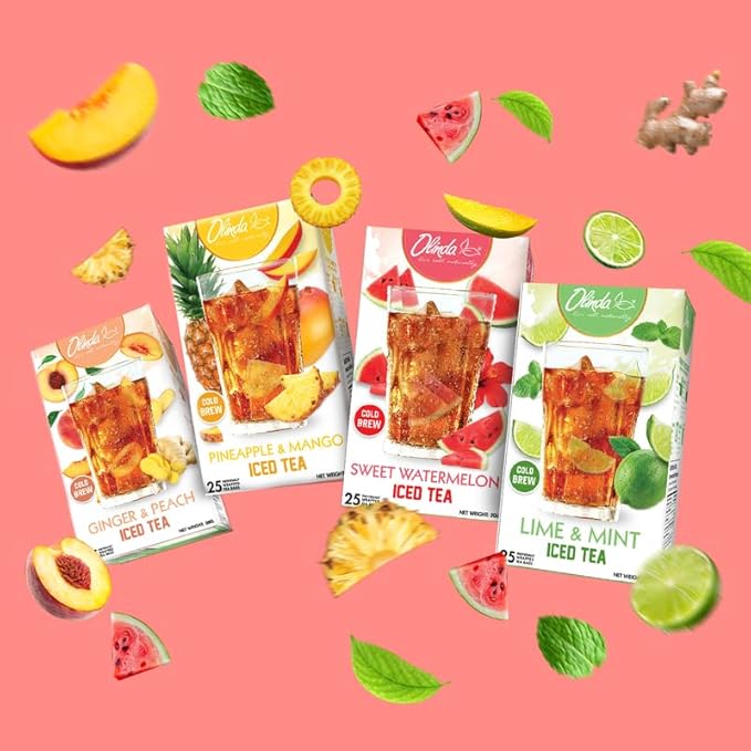 Olinda Iced Tea Sweet Watermelon Iced Tea Bags Cold Brew Organic Herbal Green Tea Summer Drink