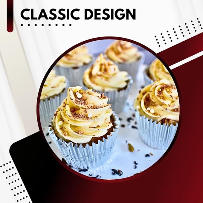 Green Direct Standard Size Silver Cupcake Liners ??Pack of 240 Paper Baking Cups for Muffin Pans